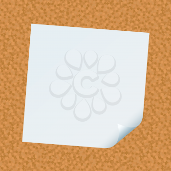 Royalty Free Clipart Image of a Cork Board With Paper