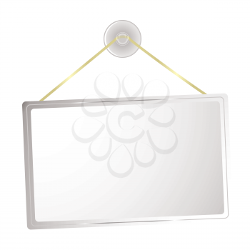 Royalty Free Clipart Image of a Hanging Blank Sign