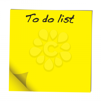 Royalty Free Clipart Image of a To Do List Sticky Note