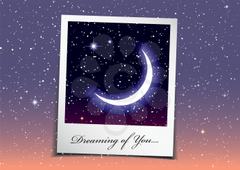 Dreaming of you at night with stars and space background