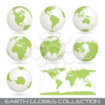 Royalty Free Clipart Image of a Collection of Globes
