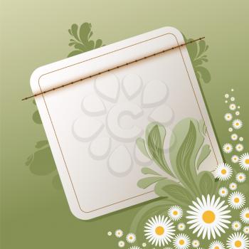 Royalty Free Clipart Image of a Floral Background With a Note Space