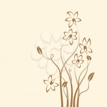 Royalty Free Clipart Image of a Background With a Flower on the Edge