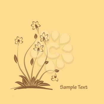 Royalty Free Clipart Image of a Floral Design With Space for Text
