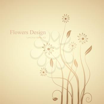 Royalty Free Clipart Image of a Flower Design With Space for Text