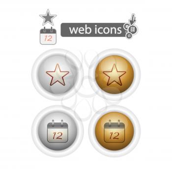 Royalty Free Clipart Image of Star and Calendar Icons