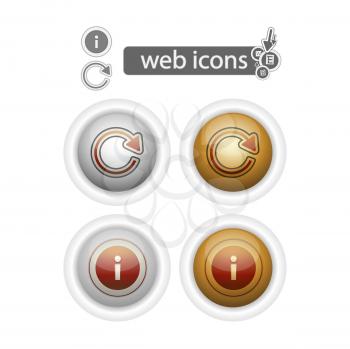 Royalty Free Clipart Image of a Set of Refresh and Info Web Icons