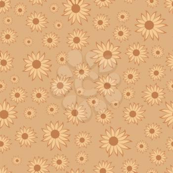 Royalty Free Clipart Image of a Flower Pattern in Brown