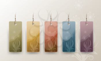 Royalty Free Clipart Image of a Set of Blank Colorful Tags