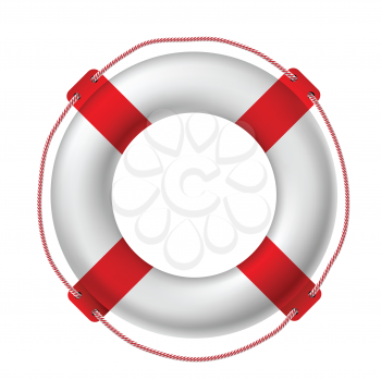 Royalty Free Clipart Image of a White Life Buoy
