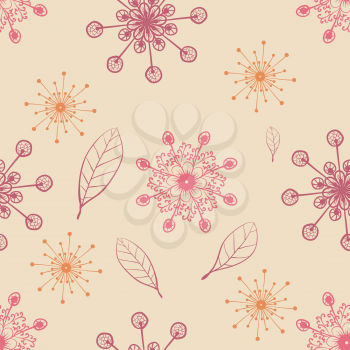 Royalty Free Clipart Image of a Floral Leaf Background