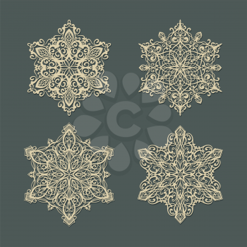 Royalty Free Clipart Image of Four Snowflakes