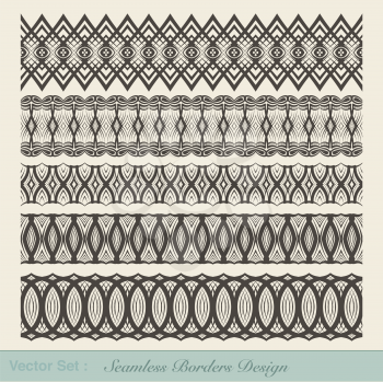 Set of decorative seamless  borders for decorations.