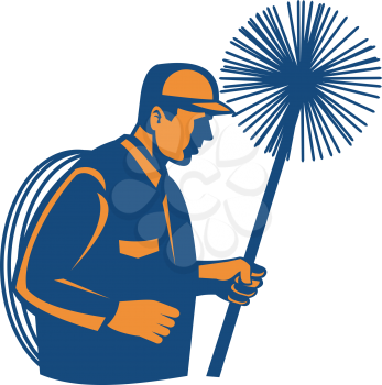 Royalty Free Clipart Image of a Chimney Sweep