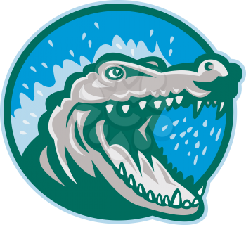 Royalty Free Clipart Image of a Crocodile Head