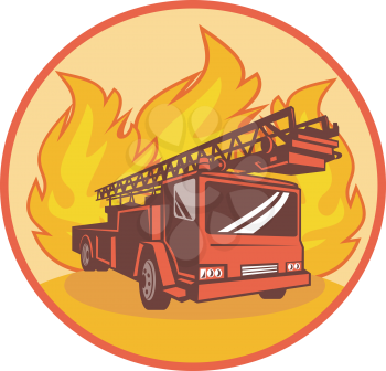 Royalty Free Clipart Image of a Firetruck