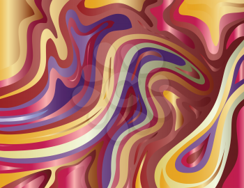 Digital marbling or inkscape illustration of an abstract swirling psychedelic liquid marble simulated marbling in Suminagashi Kintsugi marbled effect style in Burgundy and canary yellow color.
