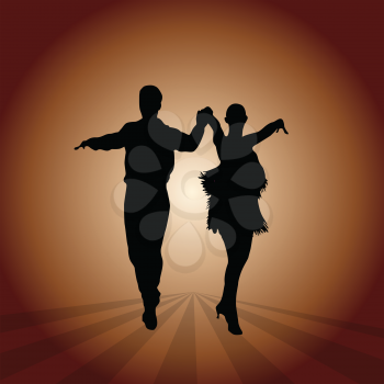 Royalty Free Clipart Image of Dancing Silhouettes