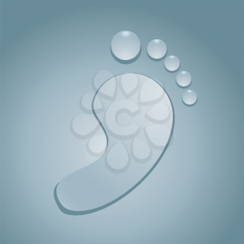 Royalty Free Clipart Image of a Water Drops in the Shape of a Footprint