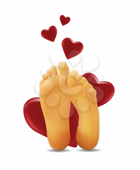 Feet with hearts