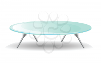 Glass Table. On white background.