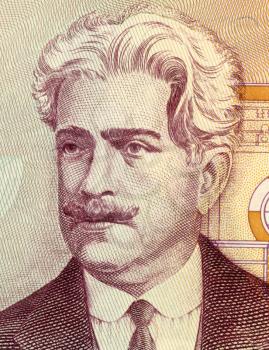 Royalty Free Photo of Oswaldo Cruz on 50000 Cruzerios 1985 Banknote from Brazil. Physician, epidemiologist, bacteriologist and public health officer.