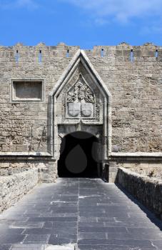 Agiou Ioannou gate of the medieval town of Rhodes.