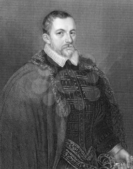 Thomas Bodley (1545-1613) on engraving from 1836. English diplomat and scholar, founder of the Bodleian Library, Oxford. Engraved by H.T.Ryall and published by J. & F. Tallis, London & New York.