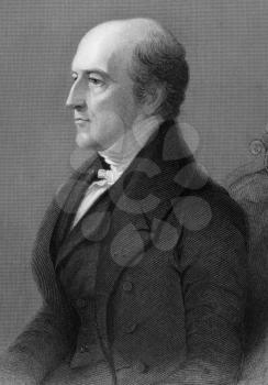 Thomas Langlois Lefroy (1776-1869) on engraving from 1800s. Irish-Huguenot politician and judge. Engraved by H.Robinson after a painting by G.Hayter and published by G.Virtue.