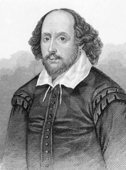 William Shakespeare (1564-1616) on engraving from the 1800s. English poet and playwright, widely regarded as the greatest writer in the English language. Published in London by L.Tallis.
