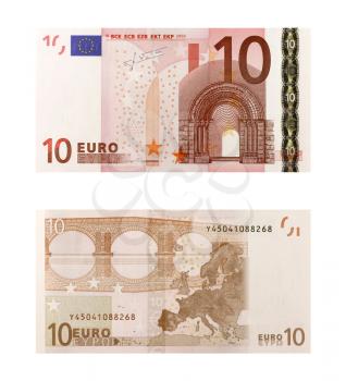 20 euro banknote isolated in white