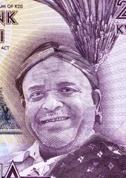 Inkosi Ya Makhosi M' Mbelwa II on 20 Kwacha 2012 Banknote from Malawi.