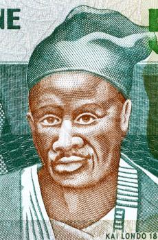 Kai Londo (1845-1896) on 500 Leones 2003 Banknote from Sierra Leone. Kissi warrior from Sierra Leone who conquered a large territory.