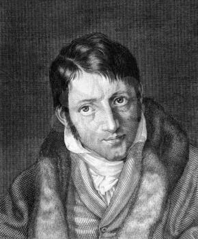 Ludwig Borne (1786-1837) on engraving from 1859. German political writer and satirist. Engraved by C.Barth and published in Meyers Konversations-Lexikon, Germany,1859.
