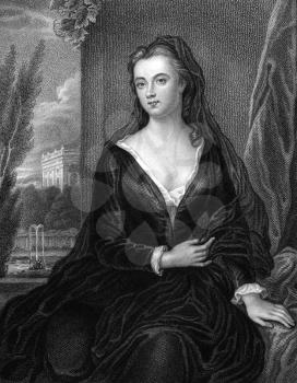 Sarah Churchill, Duchess of Marlborough (1660-1744) on engraving from 1830. One of the most influential women of her time through her close friendship with Queen Anne. Engraved by S.Freeman and publis