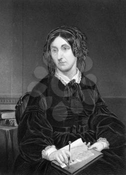Mary Somerville (1780-1872) on engraving from 1873.  Scottish science writer and polymath. Engraved by unknown artist and published in ''Portrait Gallery of Eminent Men and Women with Biographies'',US