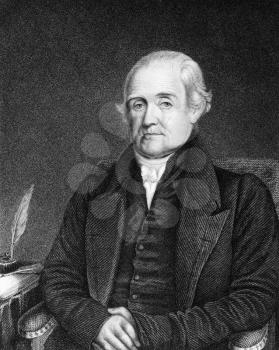 Noah Webster (1758-1843) on engraving from 1835. American lexicographer, textbook pioneer, spelling reformer, political writer, editor and prolific author. Engraved by G.Parker and published in''Natio