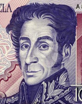 Simon Bolivar (1783-1830) on 1000 Bolivares 1998 Banknote from Venezuela. One of the most important leaders of Spanish America's successful struggle for independence.