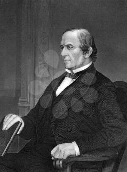 William Ewart Gladstone (1809-1898) on engraving from 1873. British Liberal statesman. Engraved by unknown artist and published in ''Portrait Gallery of Eminent Men and Women with Biographies'',USA,18