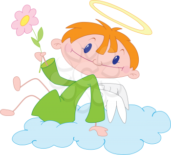 Royalty Free Clipart Image of an Angel Boy