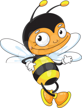 Royalty Free Clipart Image of a Walking Bee