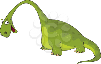 Royalty Free Clipart Image of a Green Dinosaur