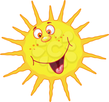 Royalty Free Clipart Image of a Cheerful Sun