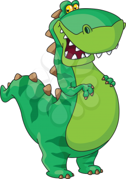 Royalty Free Clipart Image of a Happy Dinosaur