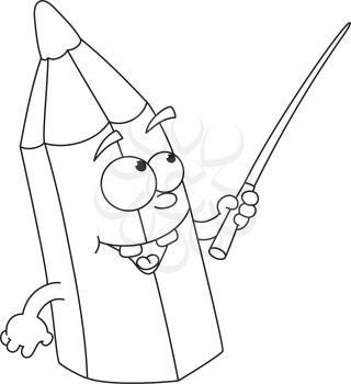 Royalty Free Clipart Image of a Pencil With a Pointer