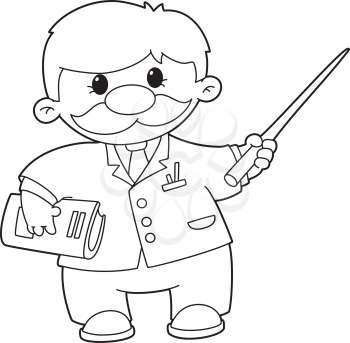 Royalty Free Clipart Image of a Teacher With a Pointer