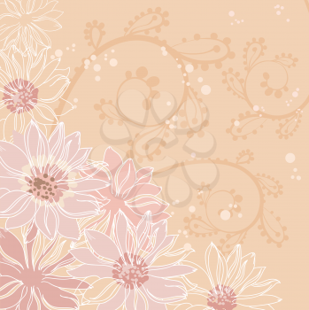 illustration of a flowers pink background