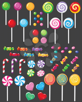 illustration of a sweets candy set