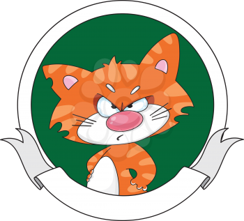 illustration of a angry red cat banner