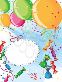 illustration of a balloons and candy